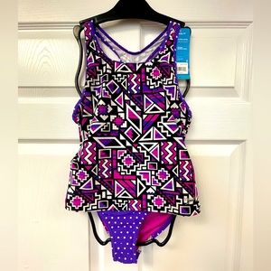 NWT SPEEDO GIRLS 2 PIECE BATHING SUIT